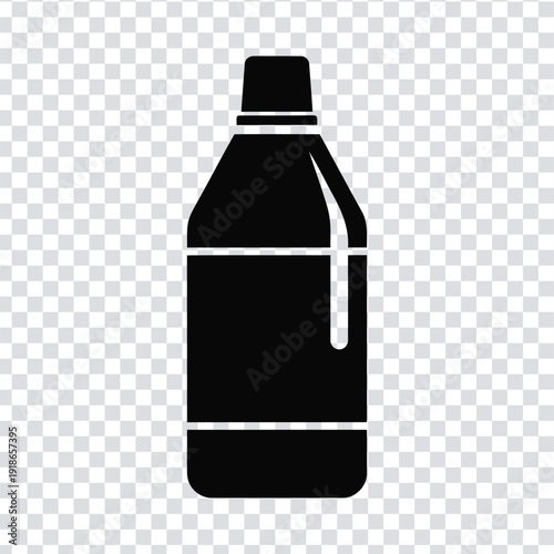 Black silhouette of a plastic soda bottle