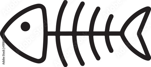 Fish bone Silhouette Fishbone Icon, Fish Skeleton