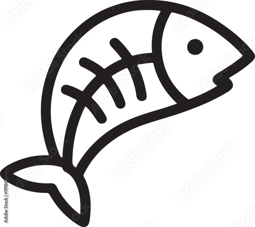 Fish bone Silhouette Fishbone Icon, Fish Skeleton