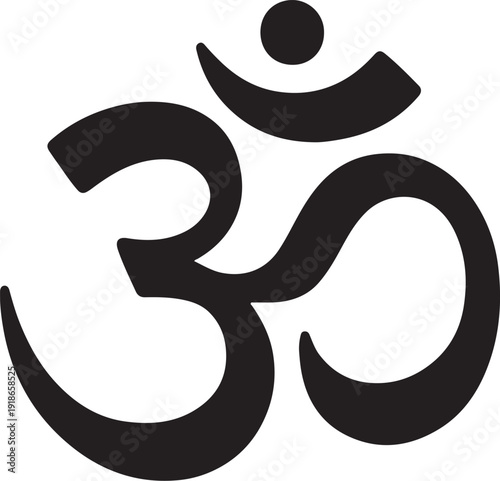 hindu om silhouette vector transparent background