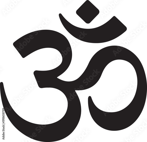hindu om silhouette vector transparent background