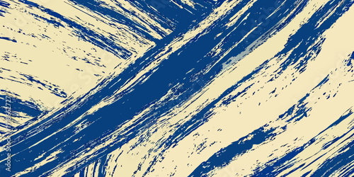 Abstract diagonal brushstrokes in shades of blue and cream