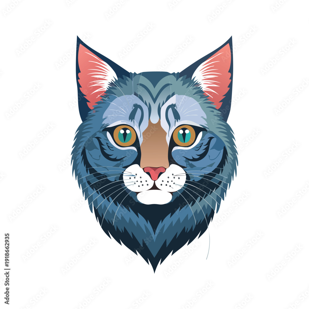 Obraz premium Cute cartoon vector illustration of a red feline kitten and a black kitty with a heart symbol isolated on white for a domestic pet valentine graphic