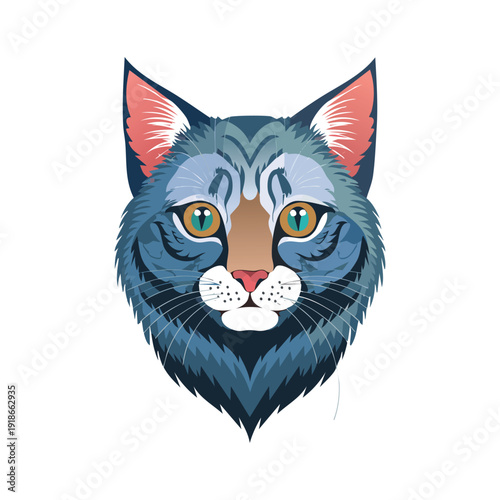 Cute cartoon vector illustration of a red feline kitten and a black kitty with a heart symbol isolated on white for a domestic pet valentine graphic