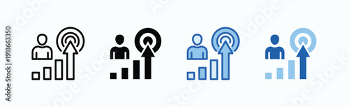 Target Icon Sheet Multiple Style Collection Isolated Vector