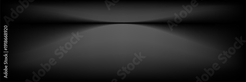 dark black background studio room with light beam from above for product display. floor and wall backdrop muslin design backdrop. stone surface texture podium.