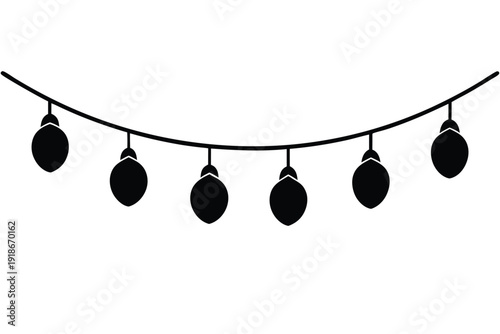 Elegant holiday garland string featuring decorative Christmas baubles and festive hanging ornaments for seasonal celebration design