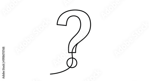 Question mark in single continuous line drawing