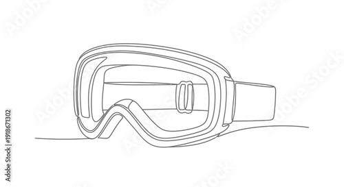 Single line drawing of ski goggles
