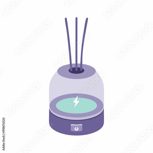 Isometric Detailed Aroma Diffuser with Sticks for Home Fragrance Illustration