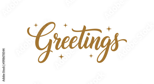 Elegant Greetings Text with Decorative Sparkles for Celebrations