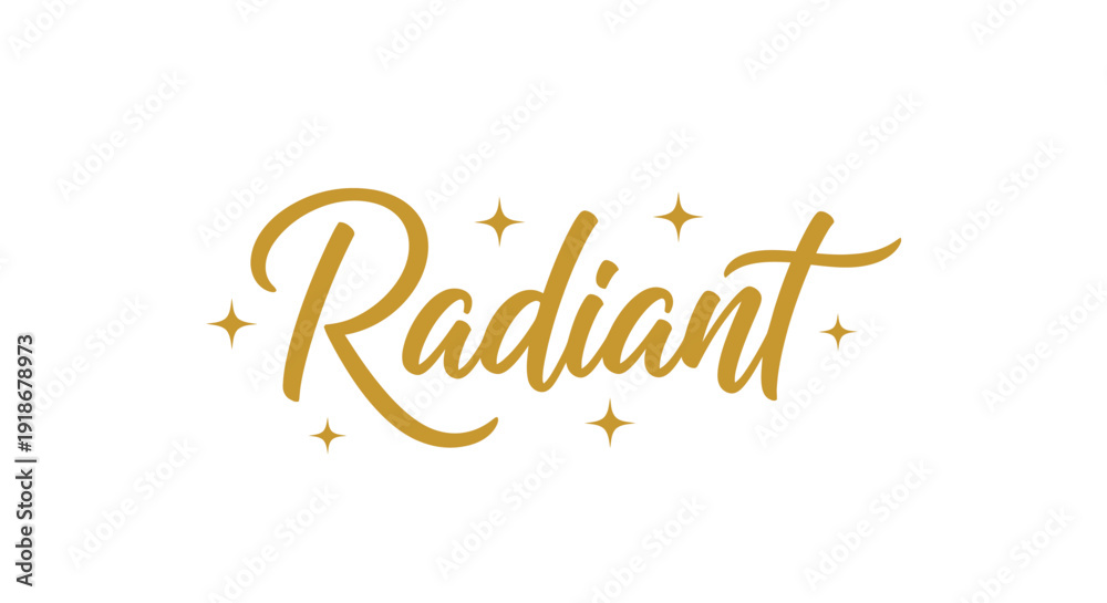 Fototapeta premium Elegant Radiant Script with Sparkling Stars for Celebratory Design