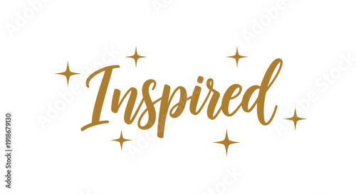 Inspirational Quote with Artistic Gold Text and Sparkles