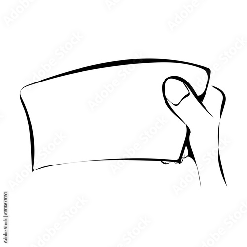 Ein Stück Papier halten