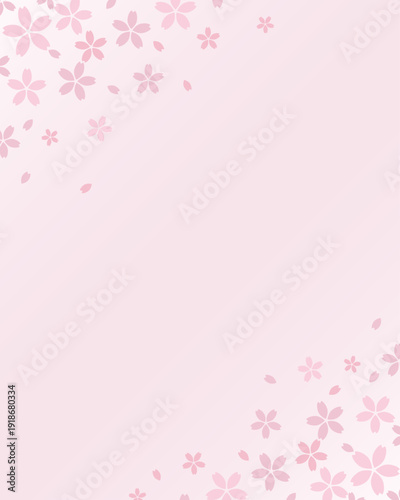 春のシンプルな桜のイラスト、自然なグラデーションの4:5背景素材