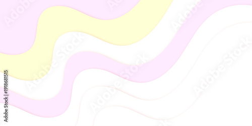 Light blush and butter yellow ribbons overlapping in smooth abstract waves, gentle depth and clean contemporary paper art aesthetic.
