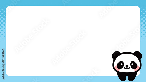 かわいいパンダのキャラクターフレーム｜シンプルで使いやすい動物イラスト Cute Panda Character Frame / Simple Animal Illustration
