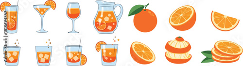 Fresh Orange Juice and Citrus Fruit Collection for Mediterranean Spring Festivals