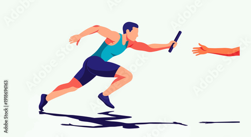 Dynamic Sprinting Competition - Athlete Reaching Out with Smartphone
