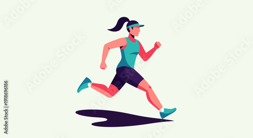 Active Woman Running Jogging Exercise in Sportwear