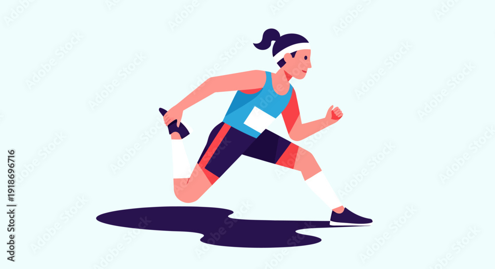 Fototapeta premium Dynamic Female Runner in Motion - Fitness and Sports Concept