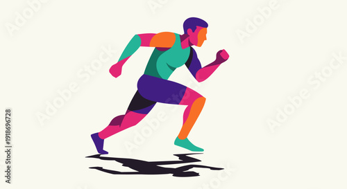 Dynamic Illustration of a Running Person in Motion