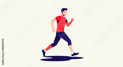 Active young man running, fitness and health concept