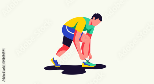 Child Starting Race on Track in Vibrant Sportswear