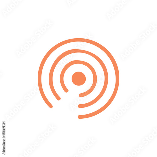 Orange wireless signal icon vector
