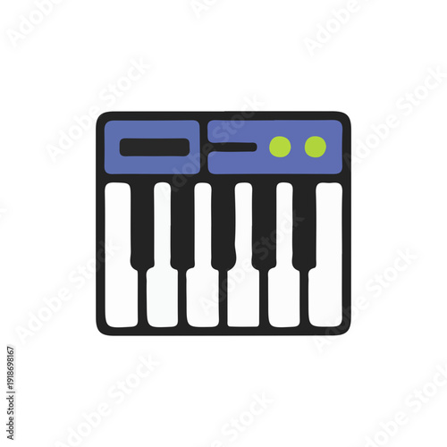 Miniature Synthesizer Keyboard Icon