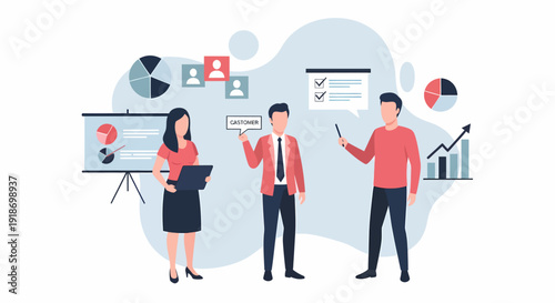 Business team collaborating on project development and strategic planning.