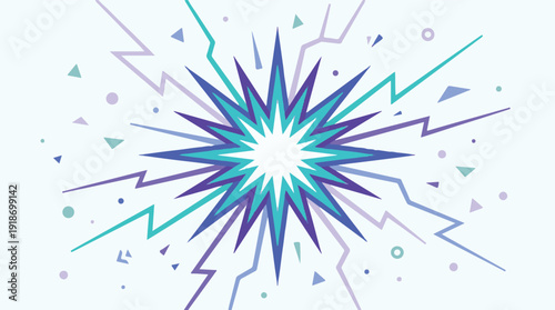 Abstract Geometric Starburst Explosion Background with Dynamic Lines