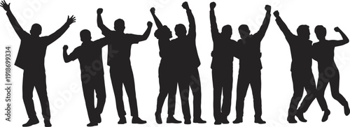 Black silhouettes of elderly people using walkers, wheelchairs, and canes for mobility and outdoor gardening on a plain white background.