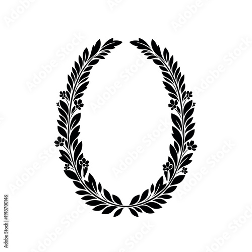 Black Laurel Wreath with Small Flowers.