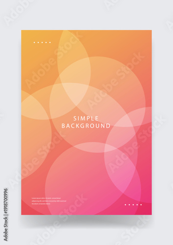 Aesthetic simple background with overlapping translucent circles in warm orange and pink gradient tones for cover design