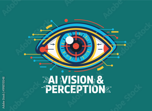 AI Vision and Perception - A Futuristic Eye Representing Artificial Intelligence.