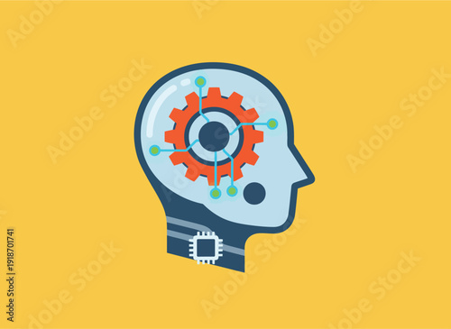 Wallpaper Mural Artificial intelligence concept with gear inside human head representing technology. Torontodigital.ca