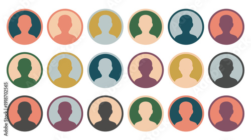 Collection of diverse user profile avatars and stylized people icons
