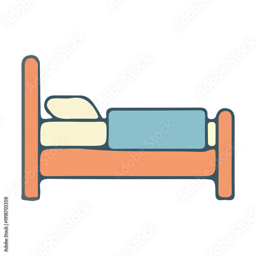 Simple Bed Icon Illustration