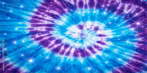 Bright abstract blue and purple background design with a glowing fractal star pattern and shiny energy explosion textures for a cosmic art wallpaper illustration