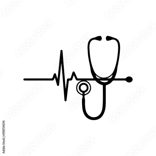 A stethoscope sitting on an ekg reading