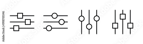 Abstract icons representing system controls, sharing, and security