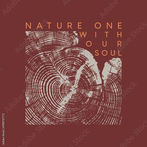 Nature wood Texture effect with typographic print