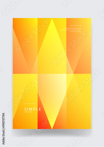 Vibrant yellow and orange abstract poster featuring a clean geometric triangle pattern with subtle gradients for a sunny and energetic visual