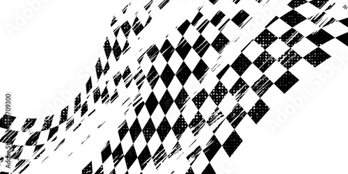 Checkered flag wave on white background design for sport race championship vector illustration.