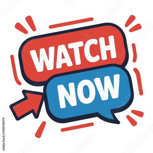 Watch Now button with an arrow pointer
