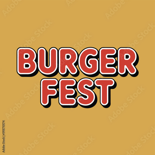 Burger Fest event logo with bold red text