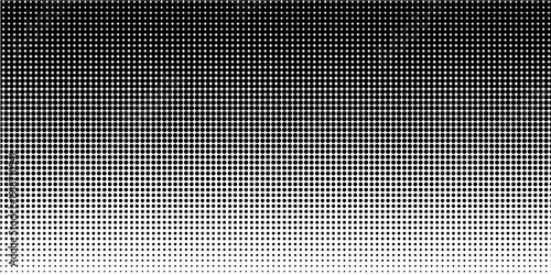 Dotted halftone gradient texture. Vanishing polka dot background. Repeating dots gradation pattern background. Black fading comic pop art overlay backdrop. Raster effect wallpaper. Vector halftone