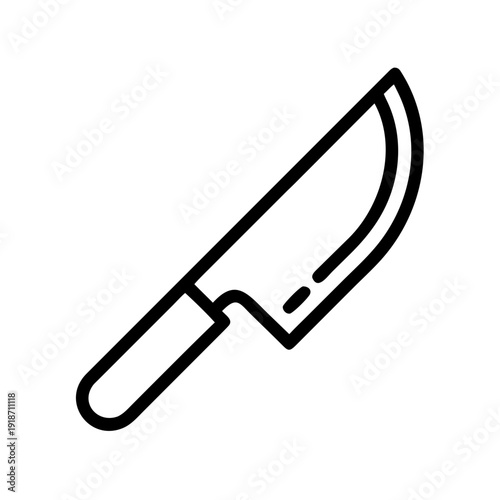 kitchen knife isolated on white, knife isolated on white background, vector illustration of a knife