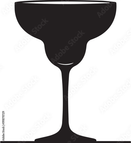 Margarita glass silhouette vector illustration isolated on white